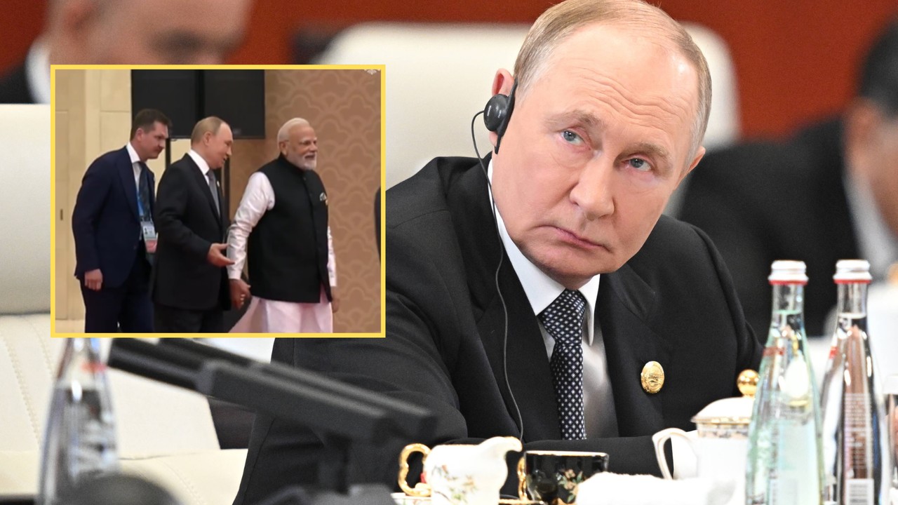 Uchwycili Władimira Putina i premiera Indii. Uwagę zwraca ich gest