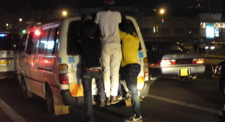 A Kampala taxi at night