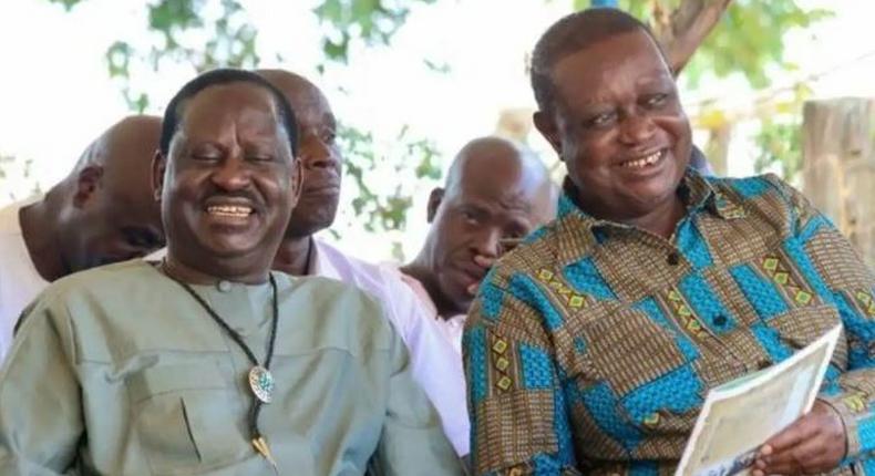 File image of Raila Odinga with Oburu Oginga