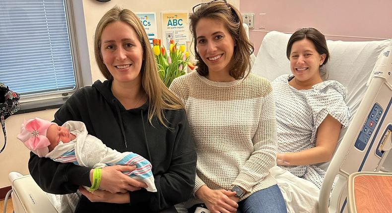 From left: Jaclyn Fieberg (holding her daughter, Emersyn,) Meredith McIntyre and Stephanie Corritori.Courtesy of Jaclyn Feiberg