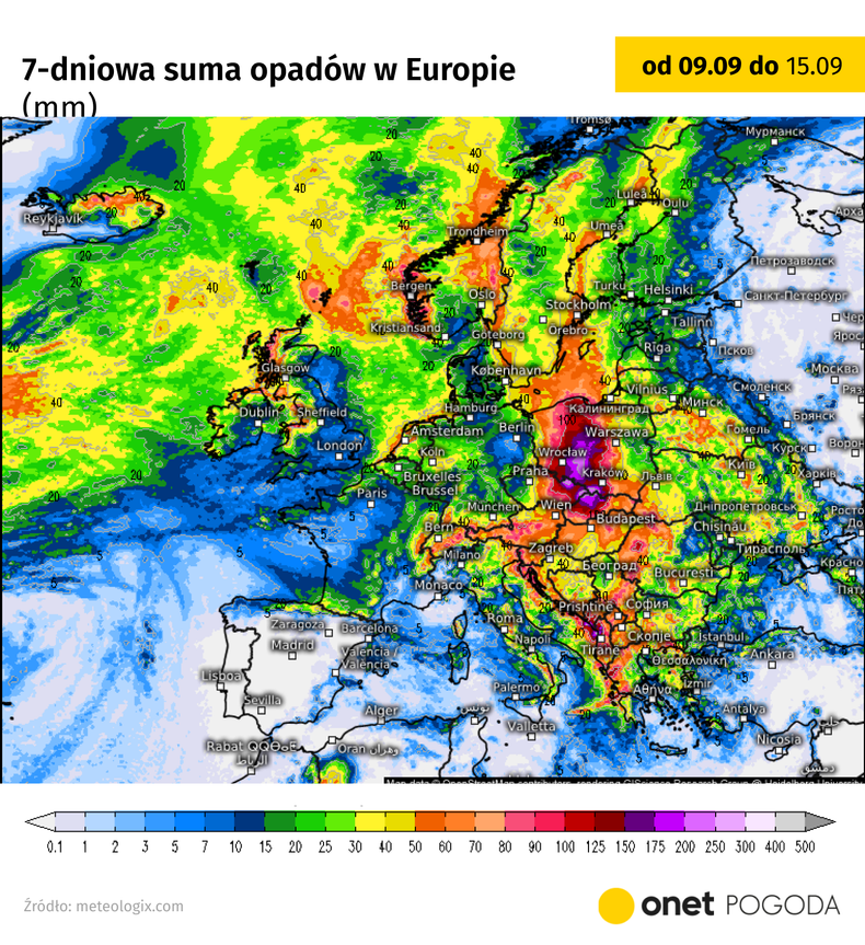 W wielu krajach Europy przejdą potężne ulewy