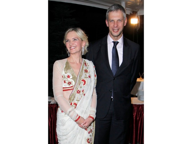 Anna Kalata z Pawłem Poncyljuszem na swoich imieninach.