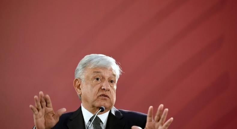 Mexico's Andres Manuel Lopez Obrador at his first news conference as president