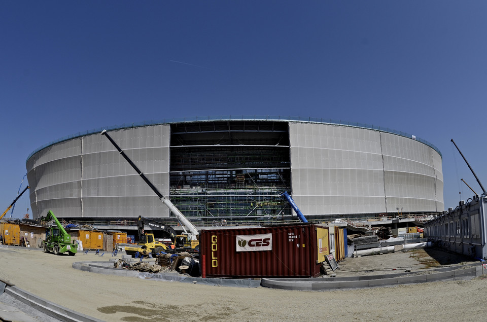 Końcówka budowy stadionu we Wrocławiu