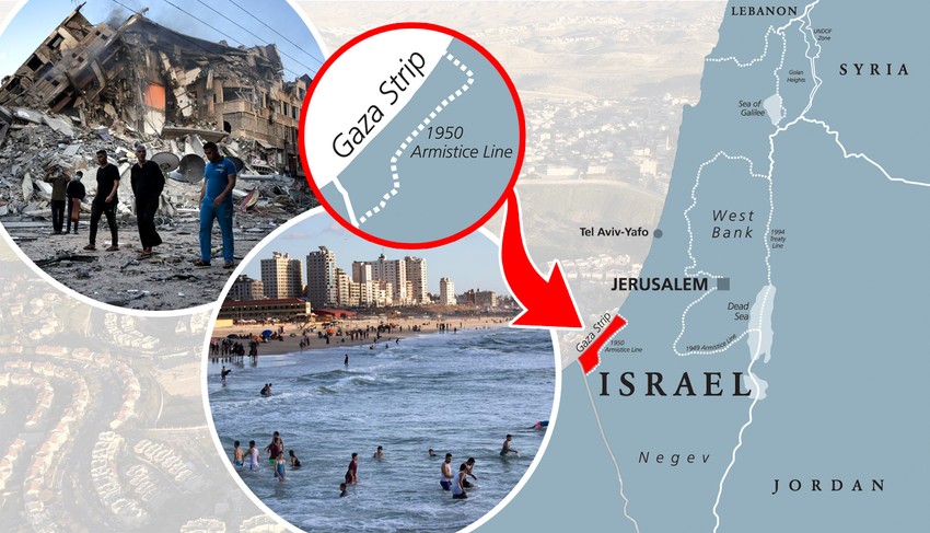 izrael gaza mapa v2 RAS ap khalil hamra, shutterstock