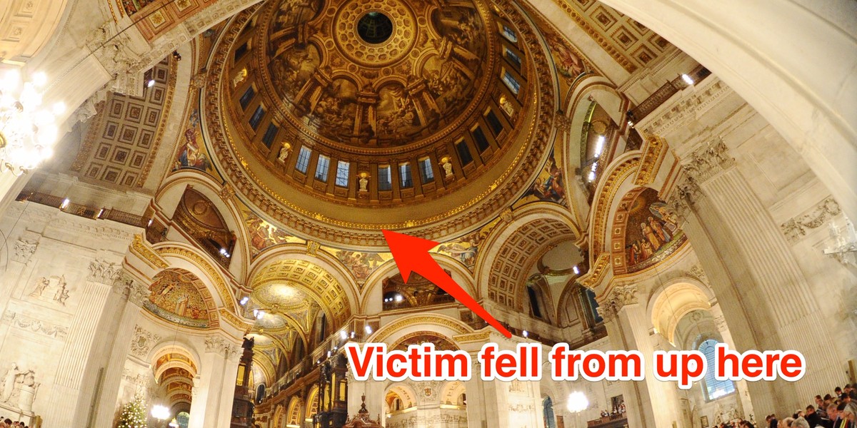 An stock photograph of St Paul's Cathedral, London, showing the Whispering Gallery.