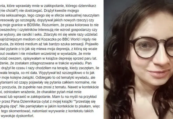 "Drążył kwestie mojego doświadczenia seksualnego". Kolejna kobieta mówi o spotkaniu z dziennikarzem "Vivy"