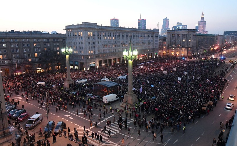 Międzynarodowy Strajk Kobiet w Dzień Kobiet w Warszawie