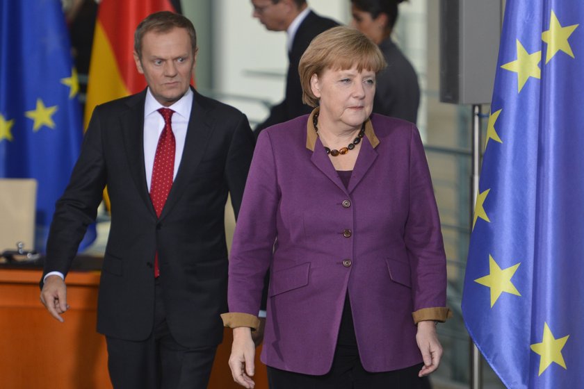 Angela Merkel, kanclerz Niemiec i Donald Tusk, polski premier.