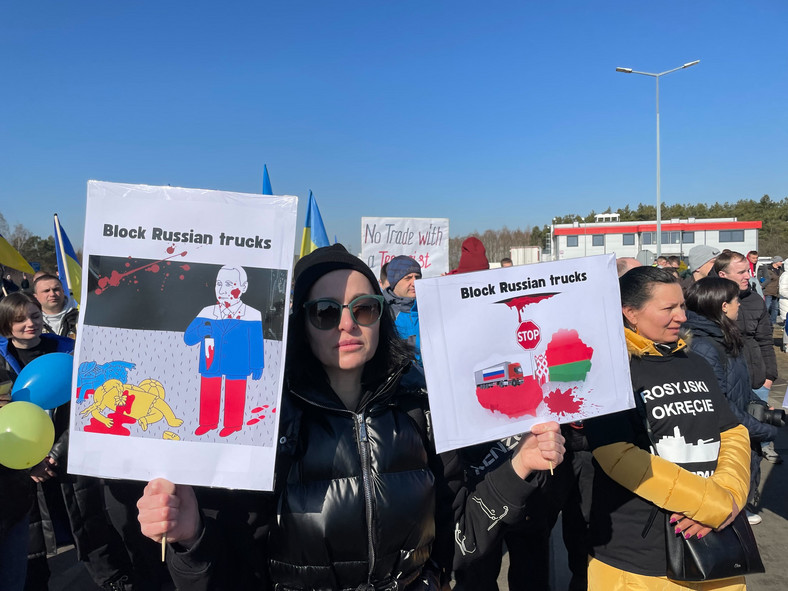 Blokada białoruskich i rosyjskich TIR-ów na terminalu w Koroszczynie