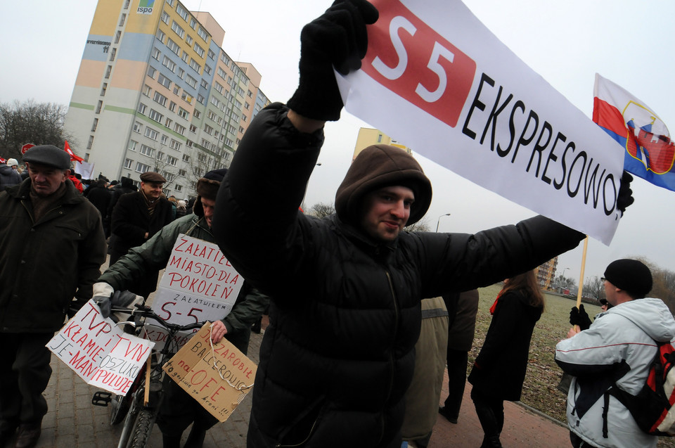 BYDGOSZCZ PROTEST OPÓŹNIENIE BUDOWY S5