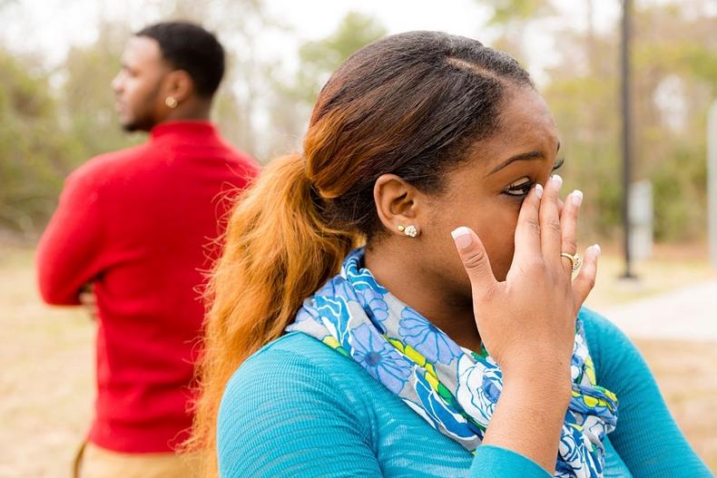 Stock photo of a couple arguing