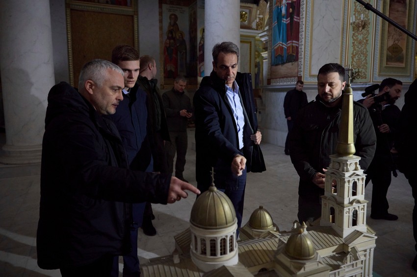 Grčki premijer Kirijakos Micotakis i ukrajinski predsednik Volodimir Zelenski u Odesi