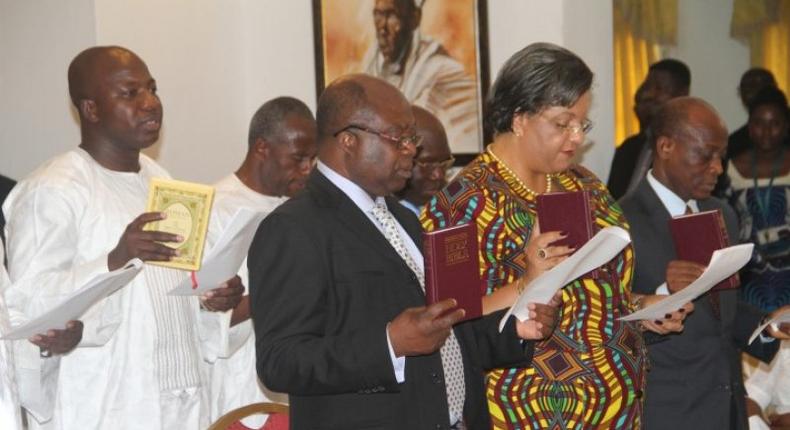 Ministers of state being sworn in