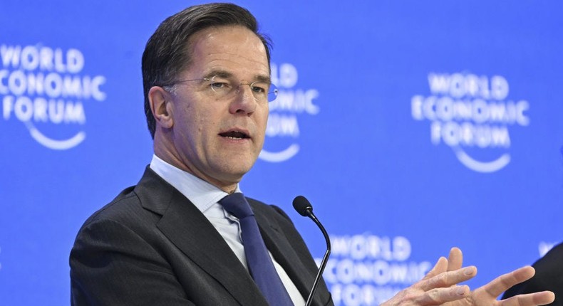 NATO Secretary General Mark Rutte speaks at Davos, Switzerland, in January 2025.Anadolu/Anadolu via Getty Images