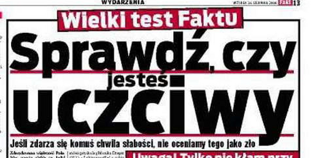 Sprawdź czy jestes uczciwy