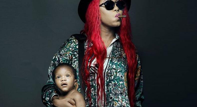 Cynthia Morgan, her cigar, and her baby cousin.