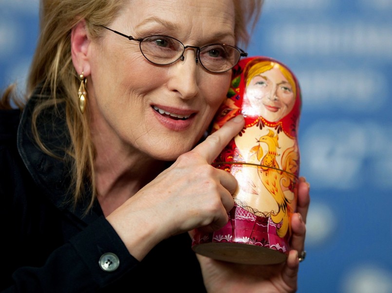 Meryl Streep na konferecji prasowej w Berlinie