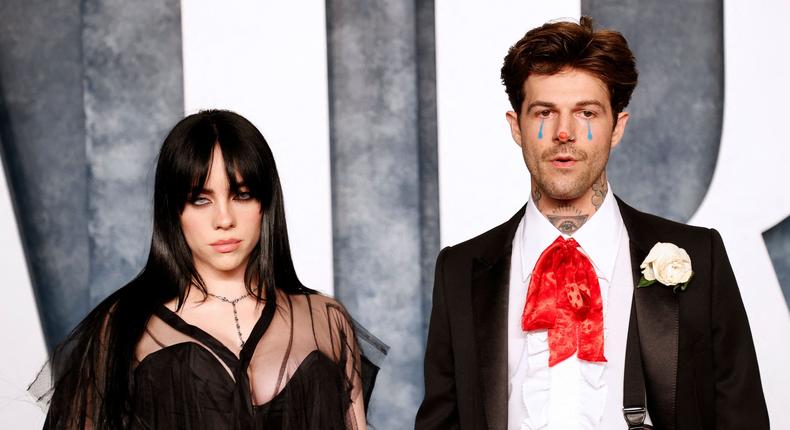 Billie Eilish and Jesse Rutherford attend the 2023 Vanity Fair Oscars Party in March.Michael Tran/AFP via Getty Images