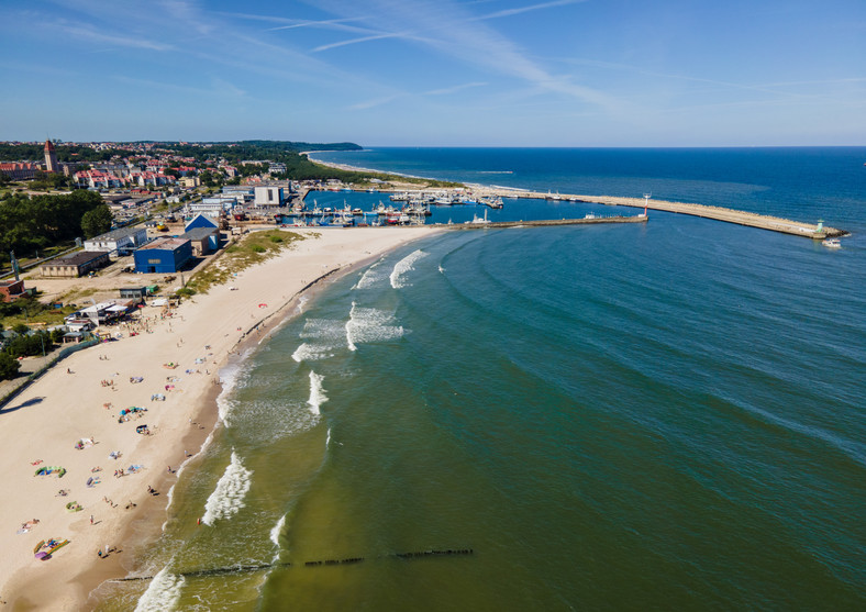 Plaża we Władysławowie (zdjęcie z drona)