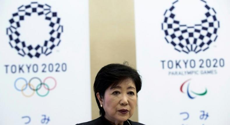 Tokyo Governor Yuriko Koike speaks during an interview with AFP