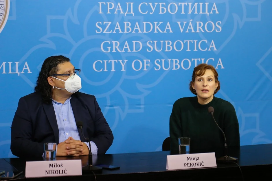 Direktor Narodnog pozorišta Miloš Nikolić i glumica Minja Peković