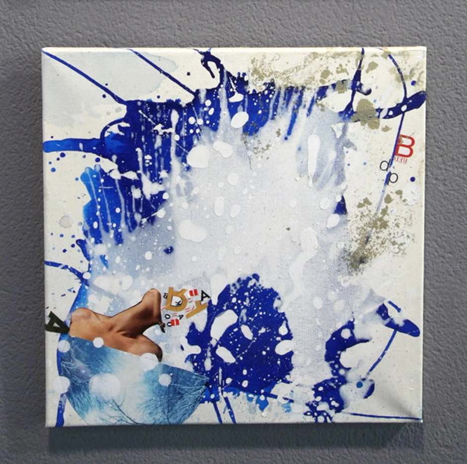 Venera, kolaž na platnu, Dušanka Komnenić