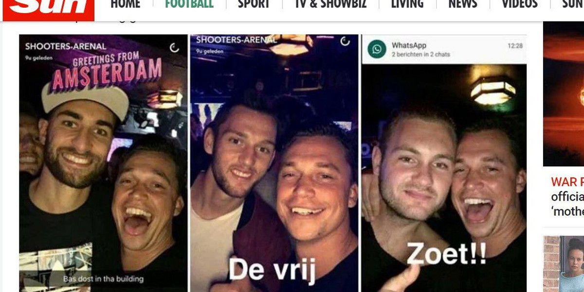 Bas Dost, Stefan de Vrij i Jeroen Zoet na cenzurowanym. Gracze reprezentacji Holandii balowali w klubie