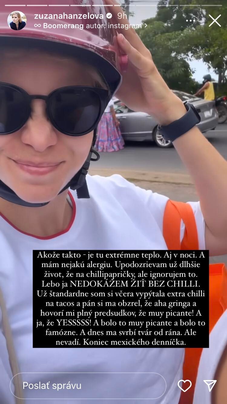 Zuzana dokumentuje dovolenku aj na sociálnej sieti.