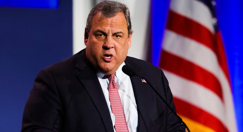 Former Governor of New Jersey Chris Christie speaks at the Republican Jewish Coalition Annual Leadership Meeting in Las Vegas, Nevada, on November 19, 2022.WADE VANDERVORT/AFP via Getty Images