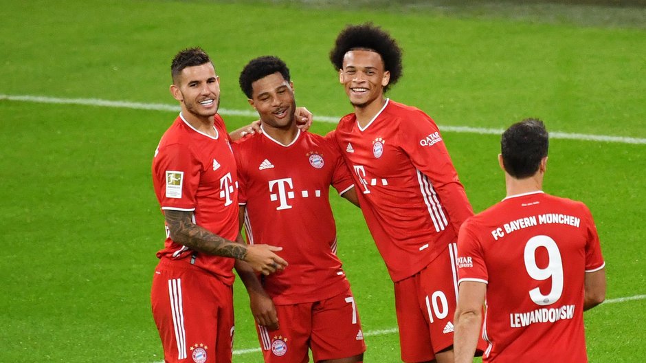 Od lewej: Lucas Hernandez, Serge Gnabry, Leroy Sane, Robert Lewandowski