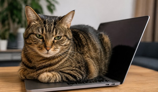 Mačka na laptopu