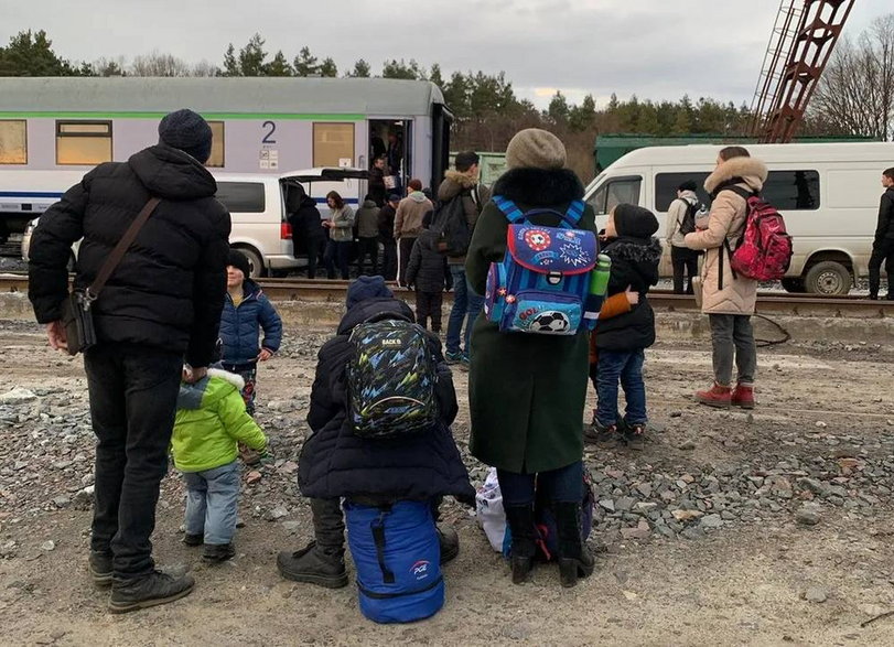 Pierwsze pociągi z uchodźcami z Ukrainy w Małopolsce w lutym 2022 r.