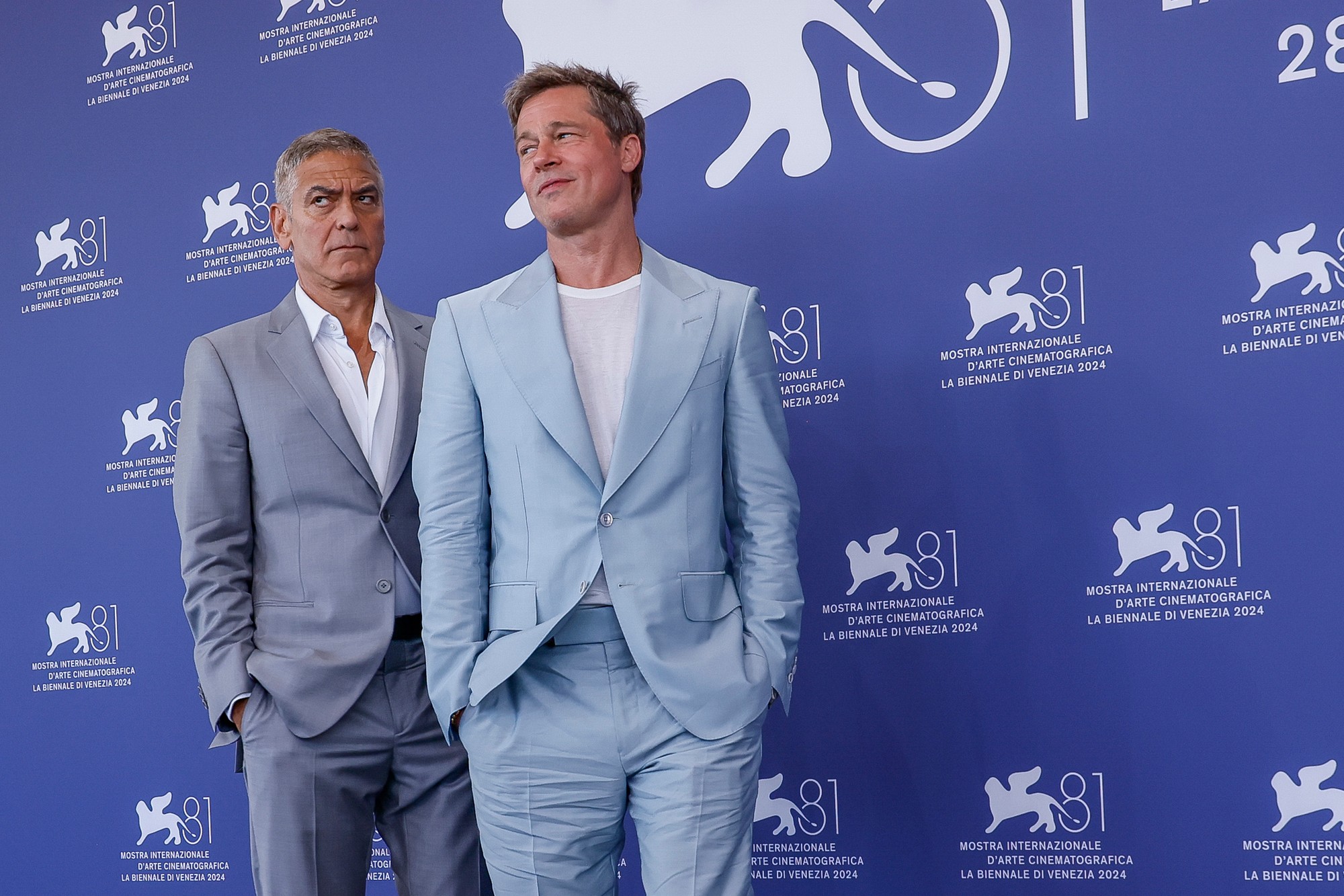 Americký herec Brad Pitt a George Clooney.