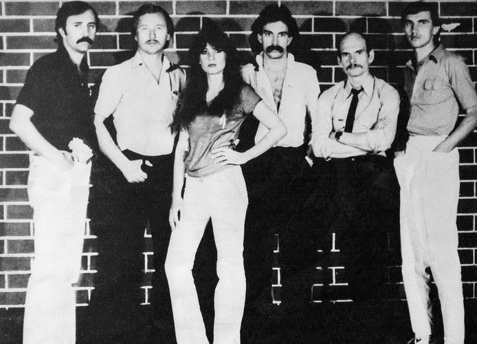 Bajm w 1982 roku – od lewej: Andrzej Pietras, Henryk Mazurek, Beata, Marek Makuch, Jarosław Kozidrak, Bogdan Tchórzewski, fot. C. Krupa