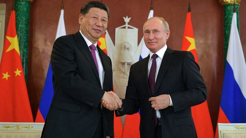 Prezydent Chin Xi Jinping i Prezydent Rosji Władimir Putin