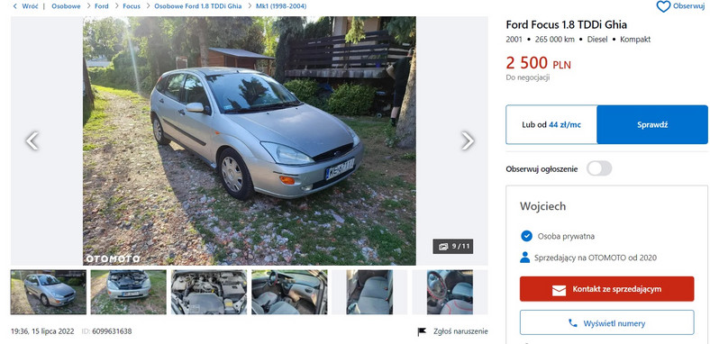 Ford Focus 1.8 TDDi Ghia — 2,5 tys. zł