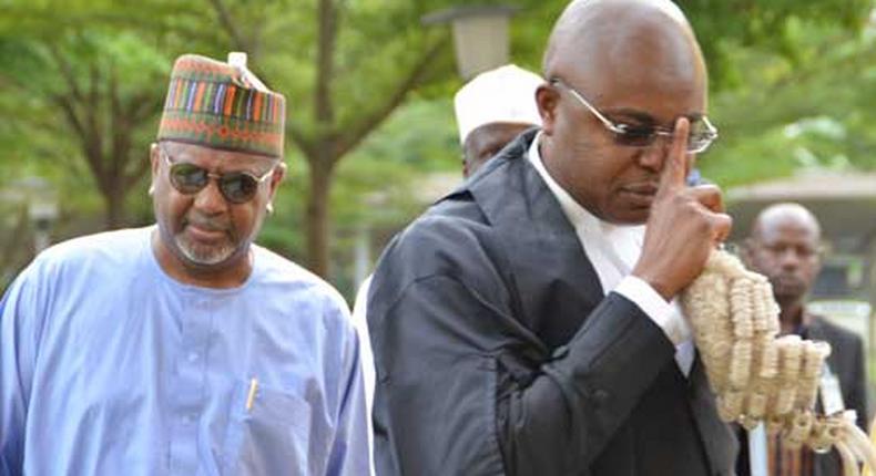 Sambo Dasuki and his lawyer, Joseph Daudu