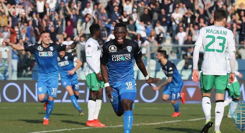 Afriyie Acquah scores in Empoli's thrashing of Sassuolo