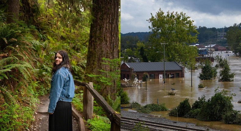 Gen Zers like Sierra Isley, 24, moved to Asheville for work and a close-knit community. Courtesy of Sierra Isley; Melissa Sue Gerrits/ Getty Images