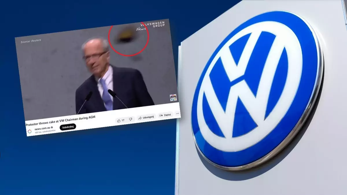 Aktywiści rzucili ciastem w jednego z dyrektorów Volkswagena