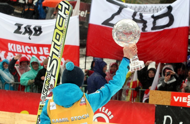 Kamil Stoch razem z żoną cieszył się ze zdobycia Kryształowej Kuli