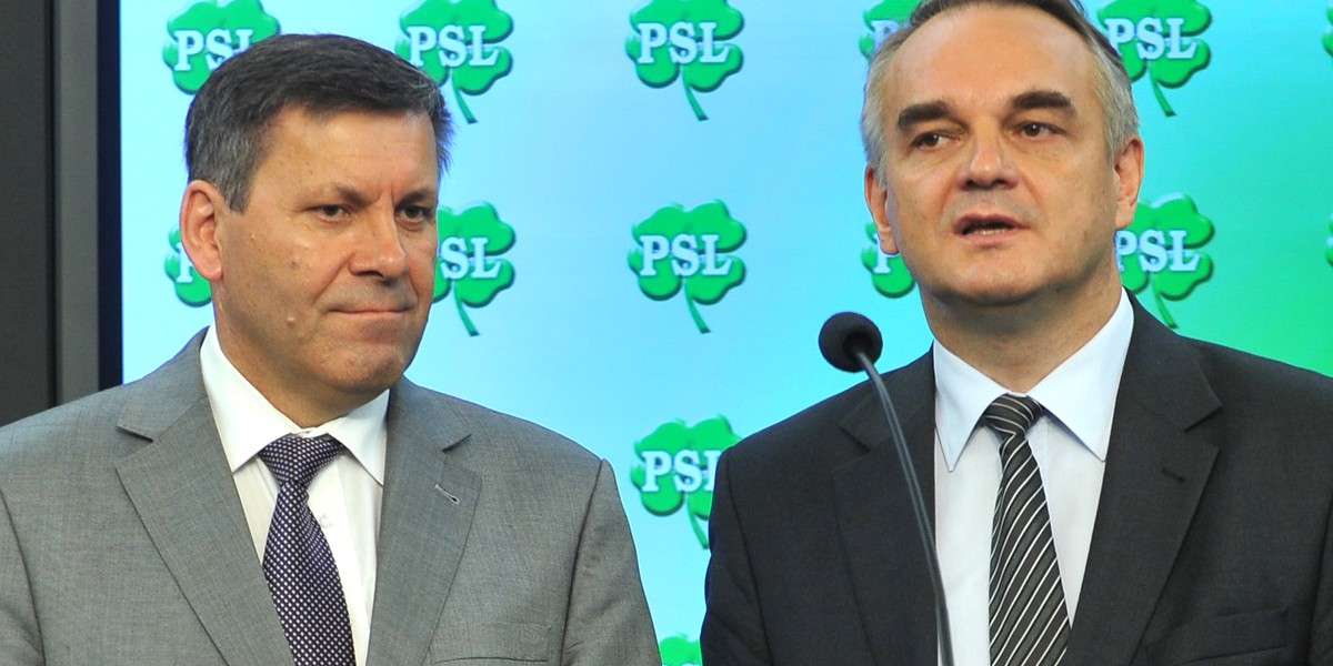 Janusz Piechociński, wicepremier i obecny prezes PSL oraz Waldemar Pawlak, były premier i były prezes PSL 