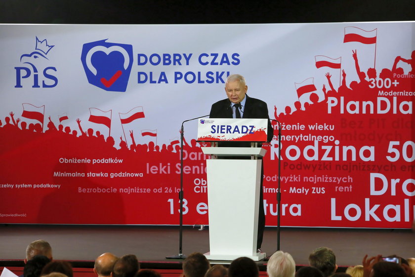 Jarosław Kaczyński na konwencji PiS w Sieradzu