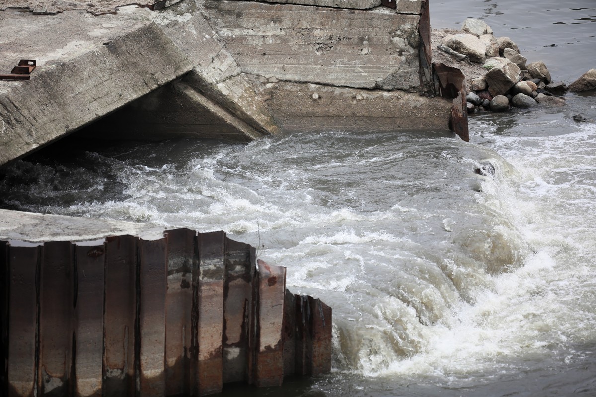 Miejsce wycieku nieczystości z oczyszczalni Czajka