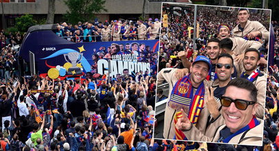 Wielkie świętowanie w Barcelonie! Dziesiątki tysięcy ludzi, a w środku tańczący Lewandowski!