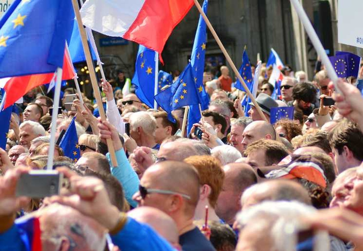 Manifestacja przed wyborami do europarlamentu w 2019 r.