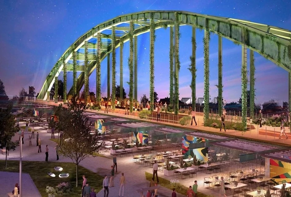 Stari savski most u parku na Ušću