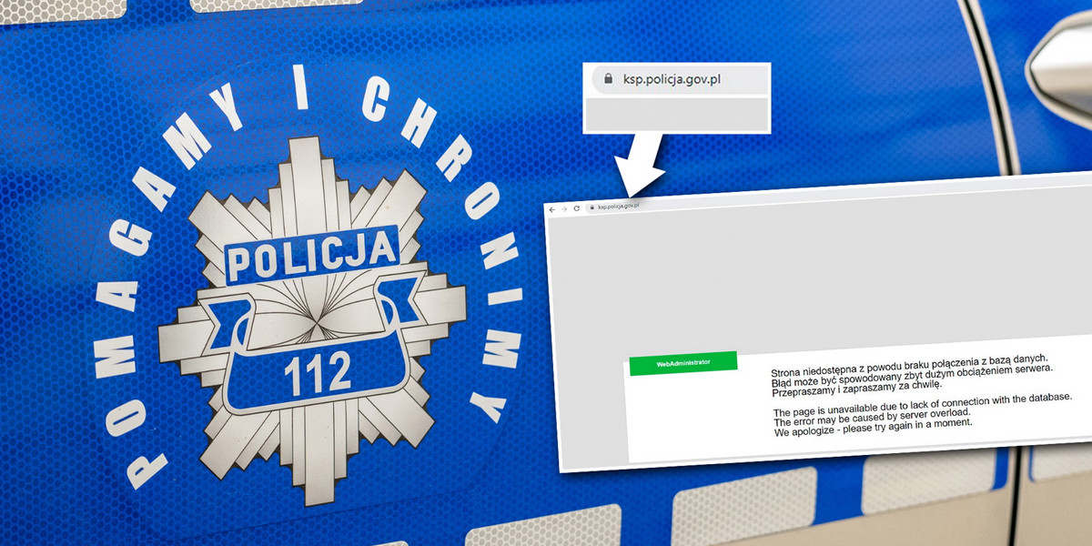 Awaria w KGP w Warszawie. Nie działają strony internetowe policji.