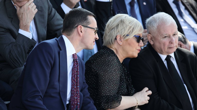 Mateusz Morawiecki, Julia Przyłębska i Jarosław Kaczyński